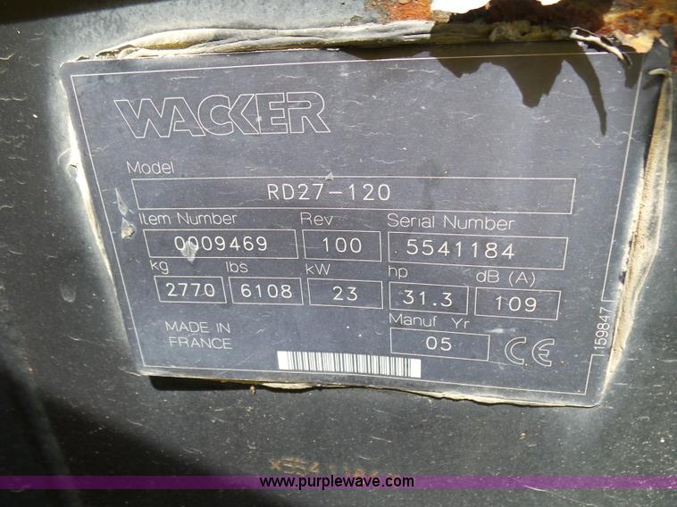 image for item BR9331 2005 Wacker RD27-120 double drum roller