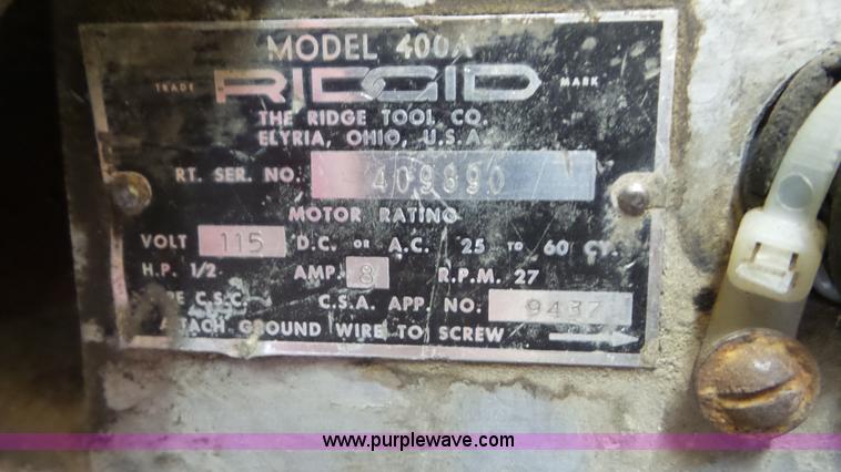 image for item BV9000 Ridgid 400A pipe threader