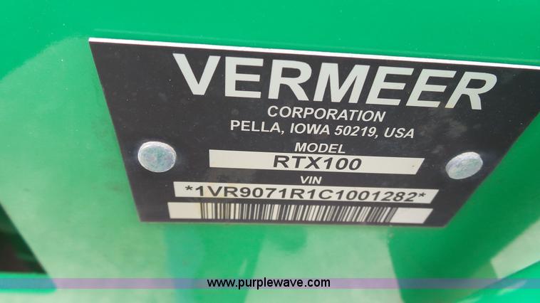 image for item BW9761 2012 Vermeer RTX100 trencher