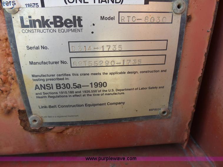 image for item J1663 Link Belt RTC 8036 series 402 crane