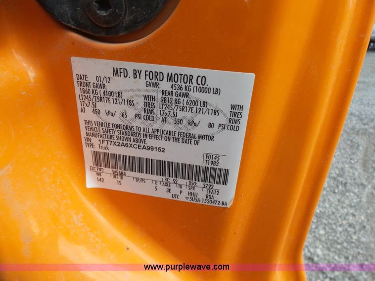 image for item J2791 2012 Ford F250 SuperCab pickup truck