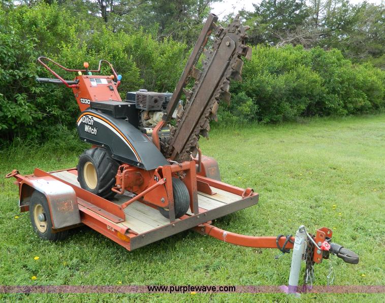 image for item J8907 2005 Ditch Witch 1330 trencher and trailer