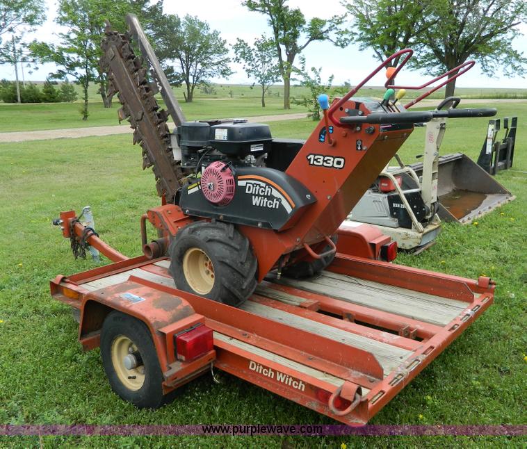 image for item J8907 2005 Ditch Witch 1330 trencher and trailer