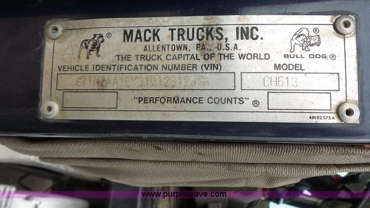 image for item K1429 2001 Mack CH613 Granite dump truck
