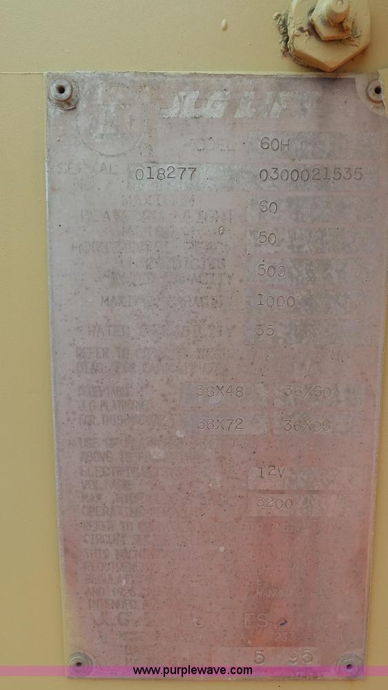 image for item K3498 1995 JLG 60H boom lift