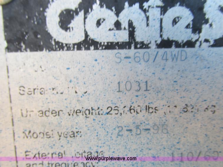 image for item K4740 Genie S60 boom lift