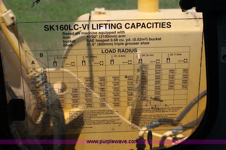 image for item K8805 2005 Kobelco SK160LC excavator