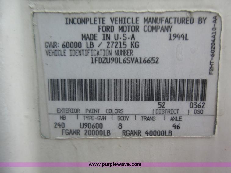 image for item L2750 1995 Ford LT9000 mixer truck