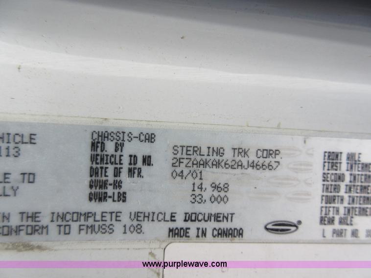 image for item L2830 2002 Sterling M7500 Acterra digger derrick truck