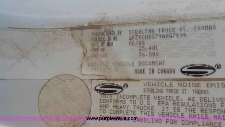 image for item L4492 2009 Sterling Acterra digger derrick truck