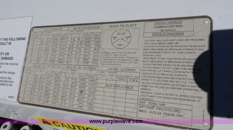 image for item L4492 2009 Sterling Acterra digger derrick truck