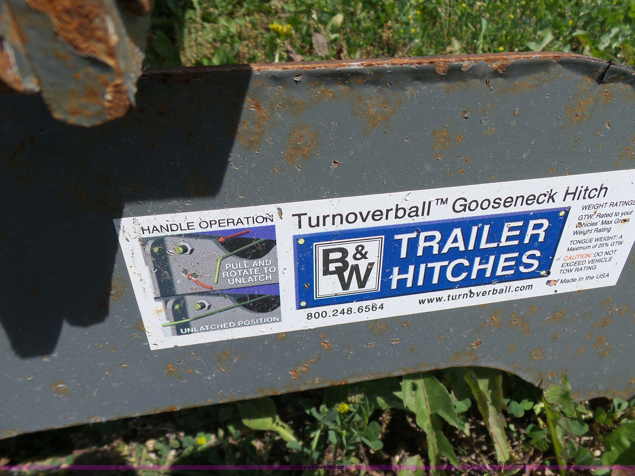 B W Gooseneck Turn Over Ball Hitch In Kansas City Mo Item Av9982 Sold Purple Wave