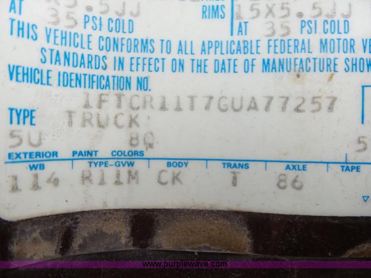 image for item BG9021 1986 Ford Ranger pickup truck