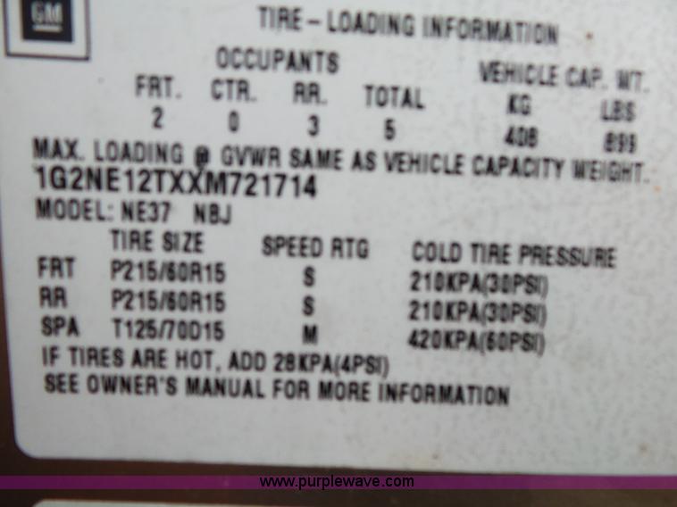 image for item BG9023 1999 Pontiac Grand AM SE