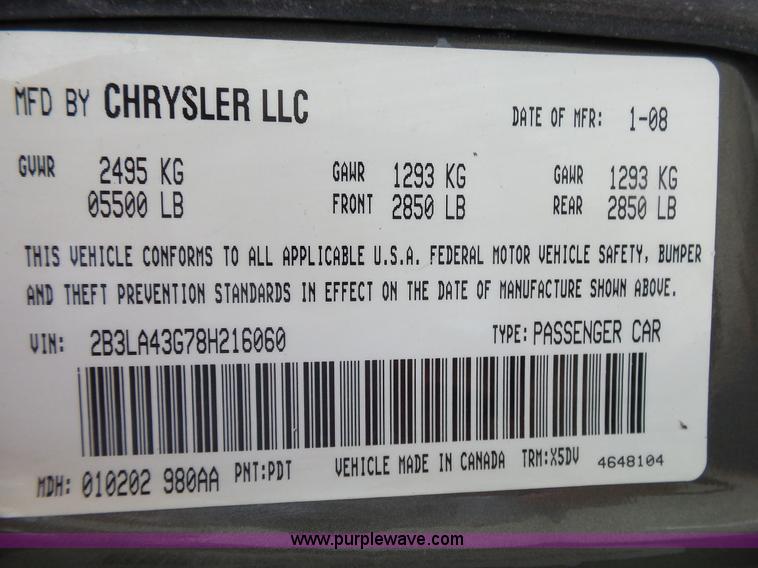 image for item F1386 2008 Dodge Charger