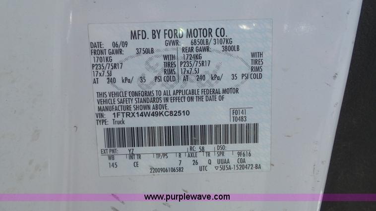 image for item K7741 2009 Ford F150 XL SuperCab pickup truck