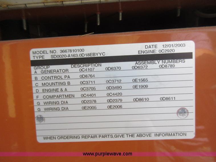 image for item K7896 (3) Generac 2000 Series generator