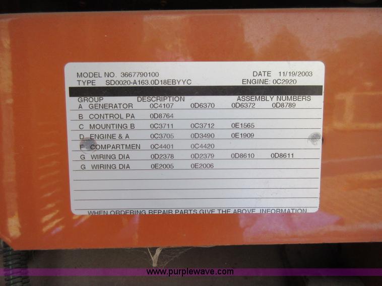 image for item K7896 (3) Generac 2000 Series generator