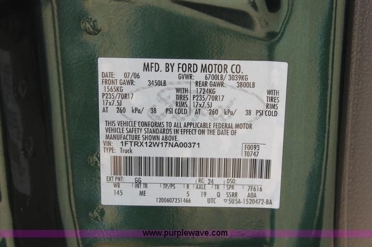 image for item K8808 2007 Ford F150 XLT SuperCab pickup truck