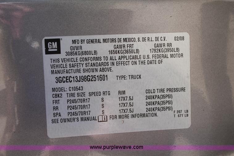 image for item K8820 2008 Chevrolet Silverado 1500 LT Crew Cab pickup truck