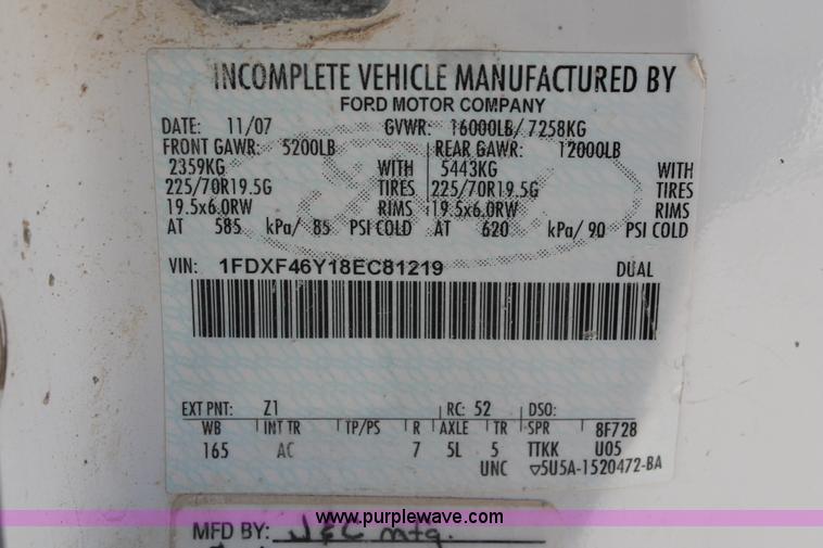 image for item K8830 2008 Ford F450 Super Duty XL flatbed truck