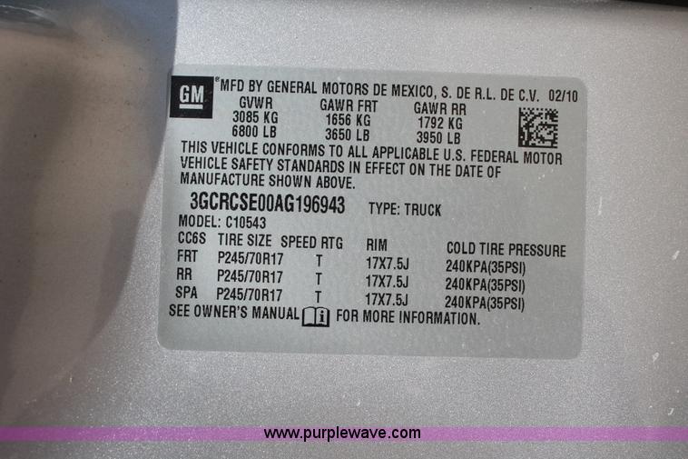 image for item K8838 2010 Chevrolet Silverado 1500 LT Crew Cab pickup truck