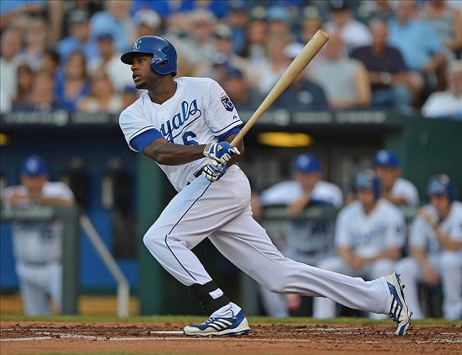 image for item F1499 Lorenzo Cain Autographed Broken Bat