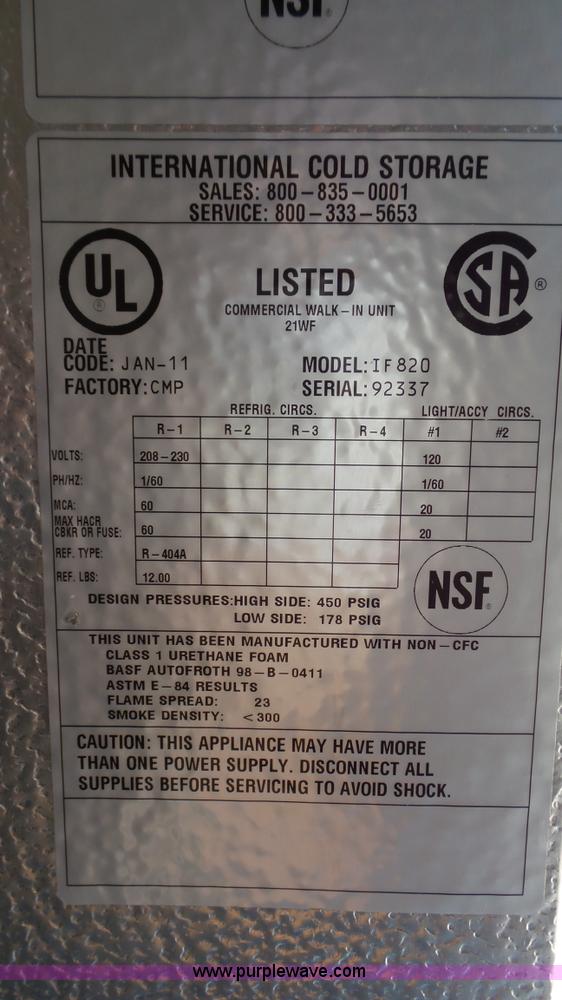 image for item BF9816 International Cold Storage walk-in freezer