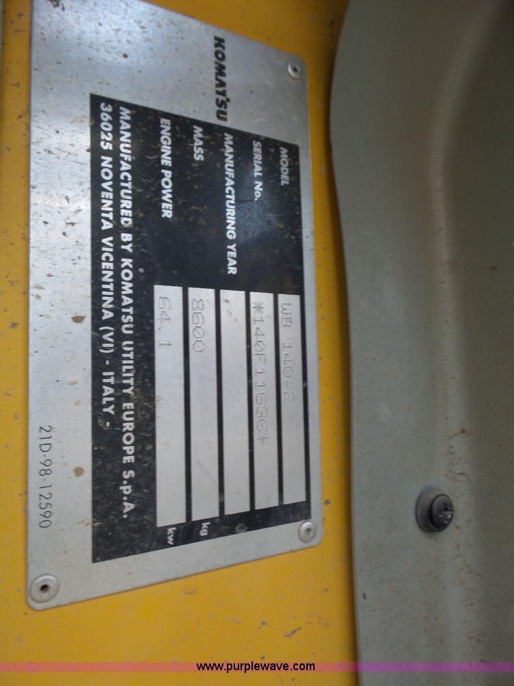 image for item BL9690 Komatsu WB140-2 backhoe