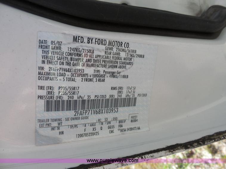 image for item J4078 2008 Ford Crown Victoria Police Interceptor