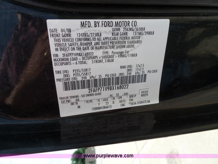 image for item J4863 2008 Ford Crown Victoria Police Interceptor