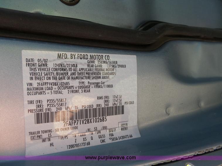 image for item J4929 2008 Ford Crown Victoria Police Interceptor