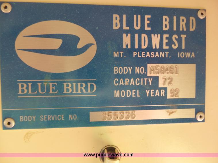 image for item J6118 1992 Blue Bird TC2000 school bus