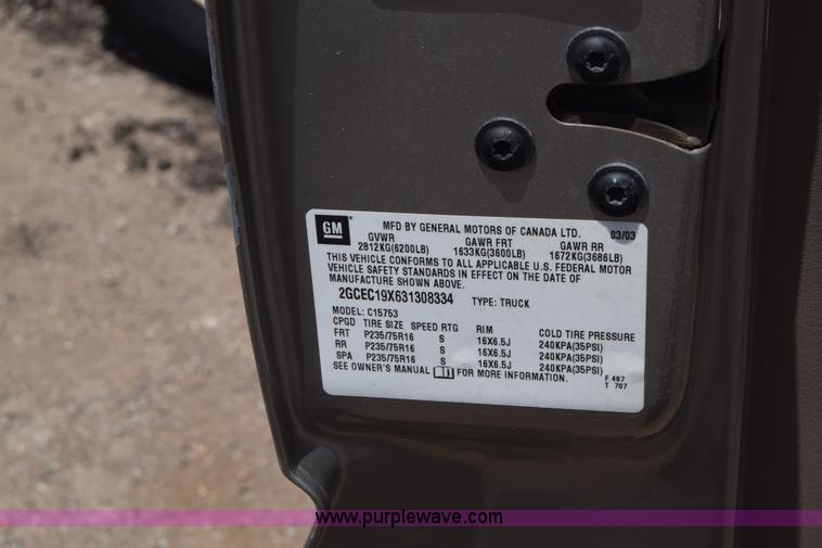 image for item K6504 2003 Chevrolet Silverado 1500 Ext. Cab pickup truck