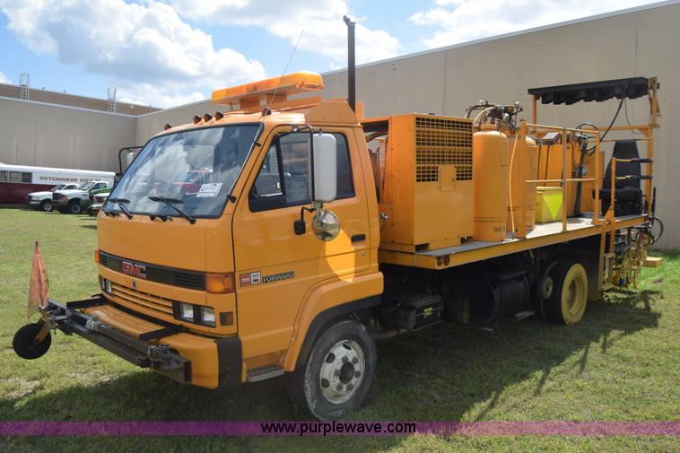 image for item K6534 1994 GMC W5 paint striper truck