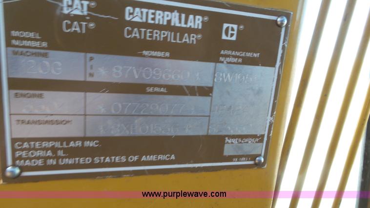 image for item L2021 1993 Caterpillar 120G motor grader