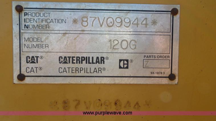 image for item L2022 1994 Caterpillar 120G motor grader