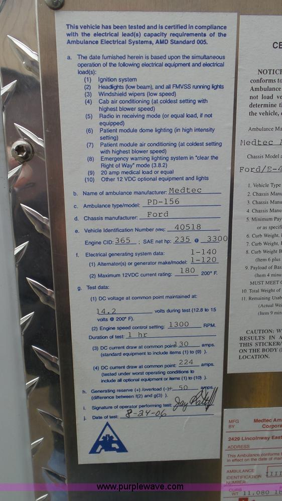 image for item L2084 2006 Ford E450 ambulance