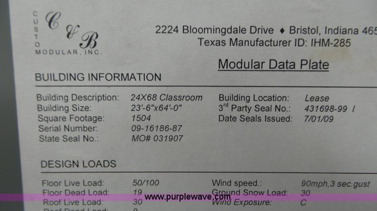 image for item L5276 2009 C&B mobile office trailer