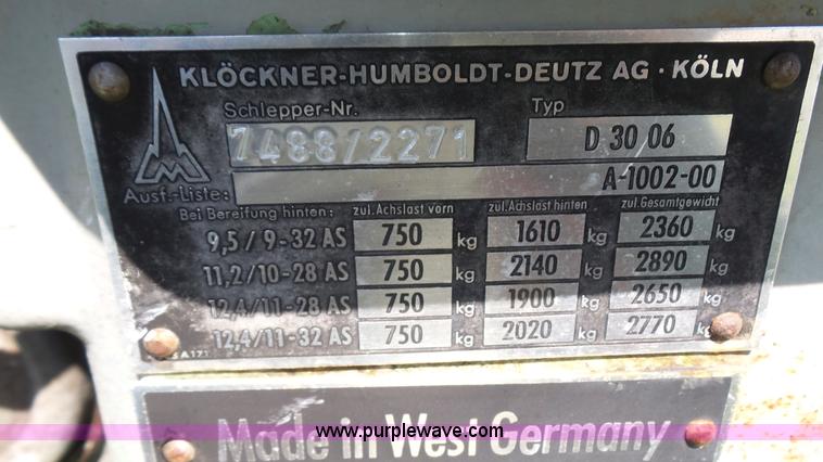 image for item J5833 Deutz D3006 tractor