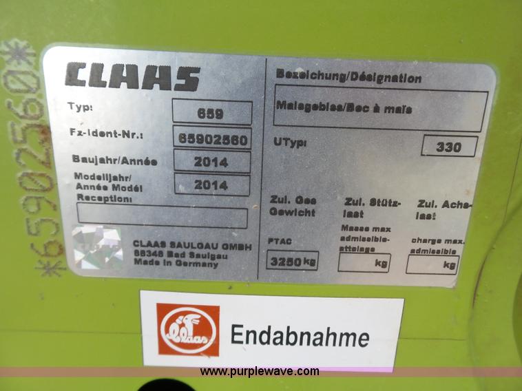 image for item L6578 2014 Claas Orbis 750 rotary corn head