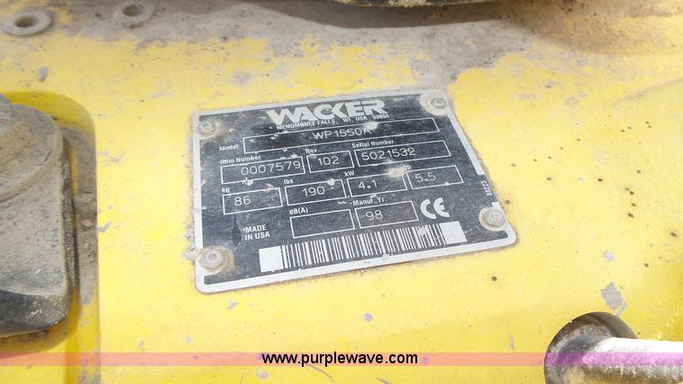 image for item BX9091 1998 Wacker WP1550A plate compactor