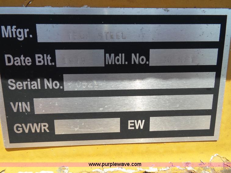 image for item J4879 1979 Tech Steel 30HF1 equipment trailer