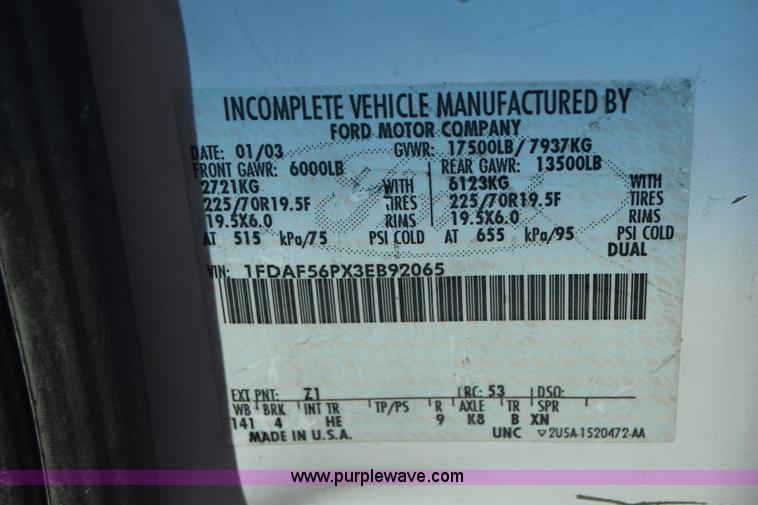 image for item K7281 2003 Ford F550 bucket truck