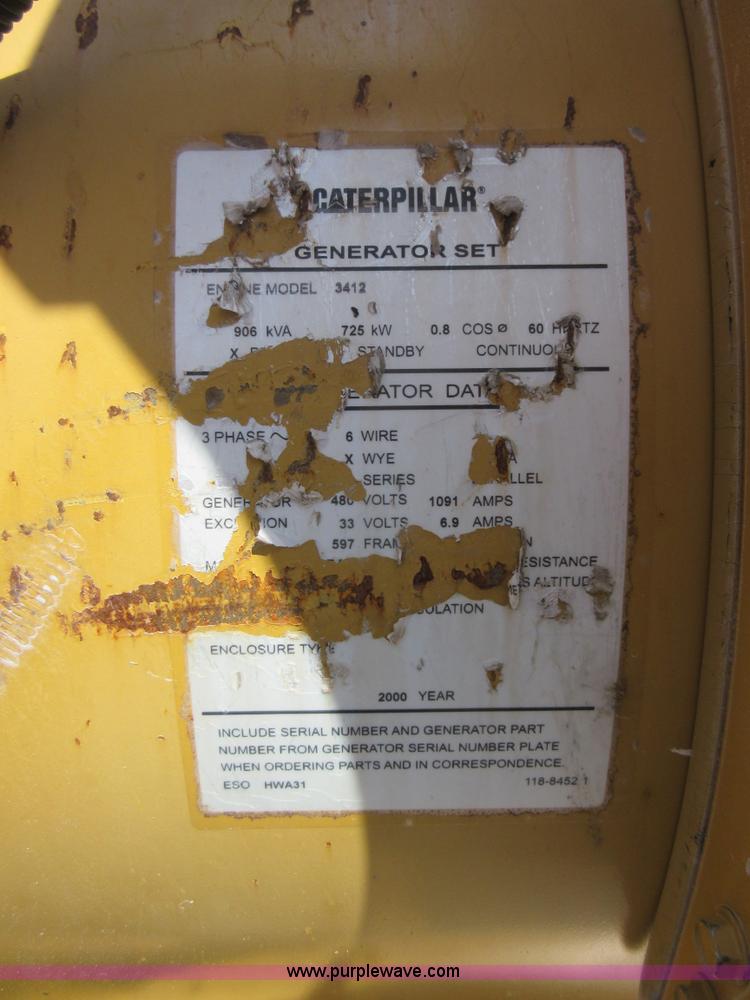 image for item K7899 2000 Caterpillar 3412 SR4B generator