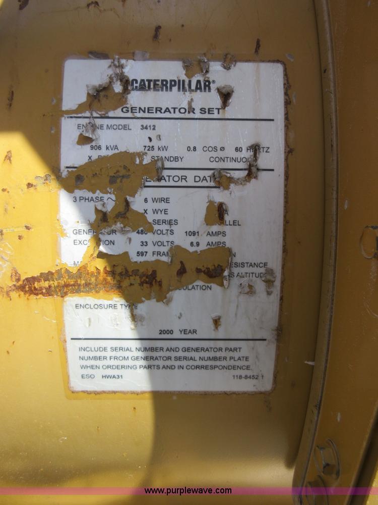 image for item K7899 2000 Caterpillar 3412 SR4B generator