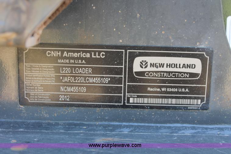 image for item K8796 2012 New Holland L220 skid steer