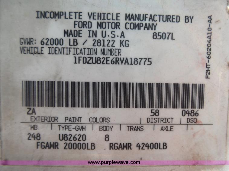 image for item L2027 1994 Ford LT8000 mixer truck