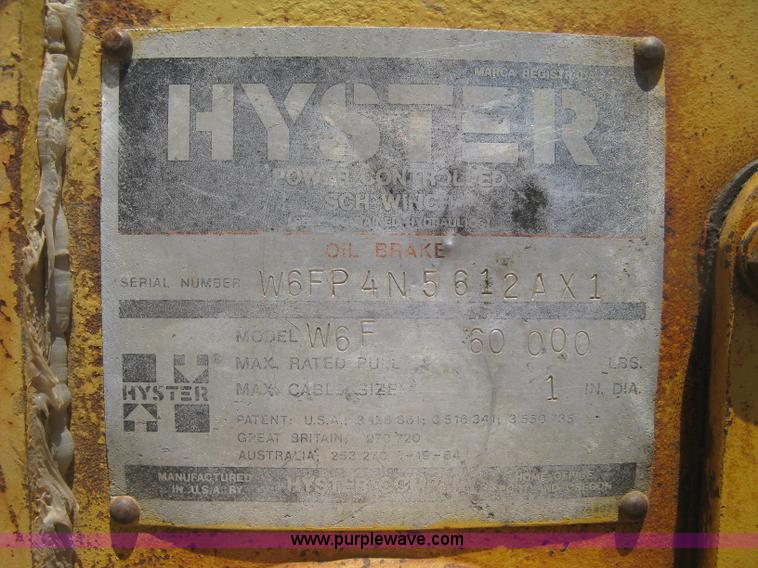 image for item L3828 Hyster W6F winch