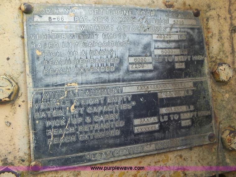 image for item L5251 1981 Pettibone B66 telehandler